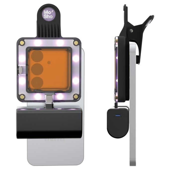 Trusa criminalistica cercetare la fata locului - sistem de lumini si filtre pentru spartfon - Mo-Sho